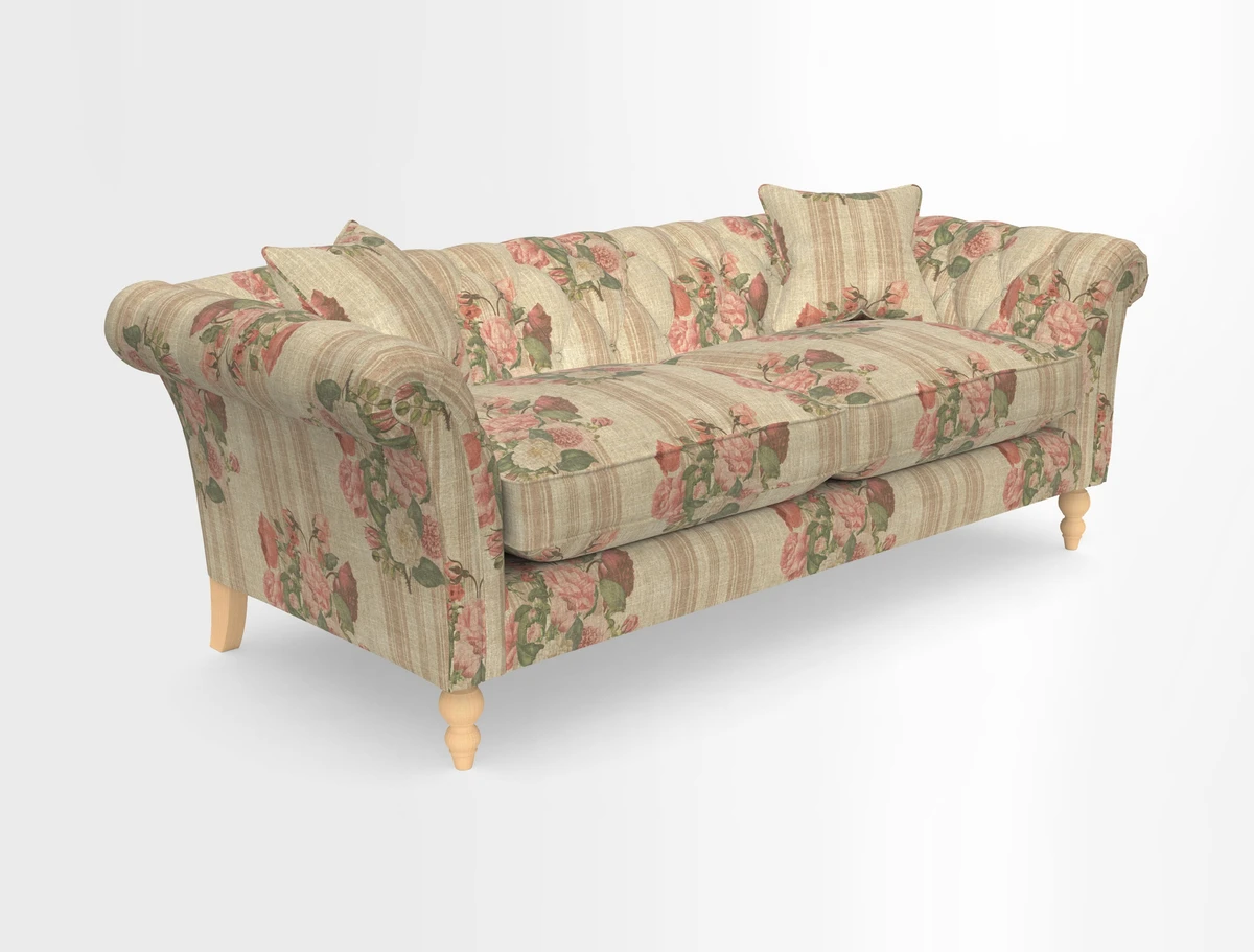 Sudbury 3 Seater Sofa in Linwood Omega Velvet Cognac