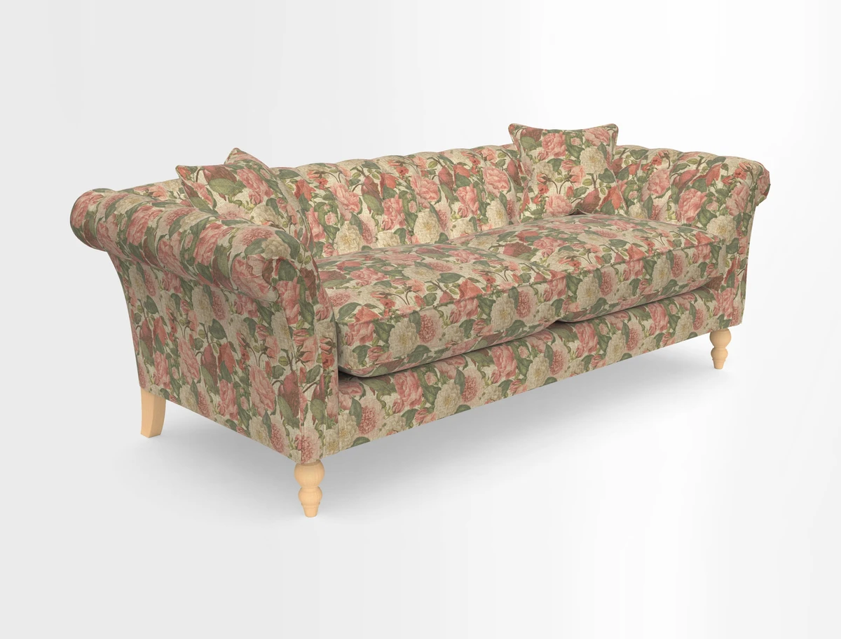 Sudbury 3 Seater Sofa in Linwood Omega Velvet Cognac