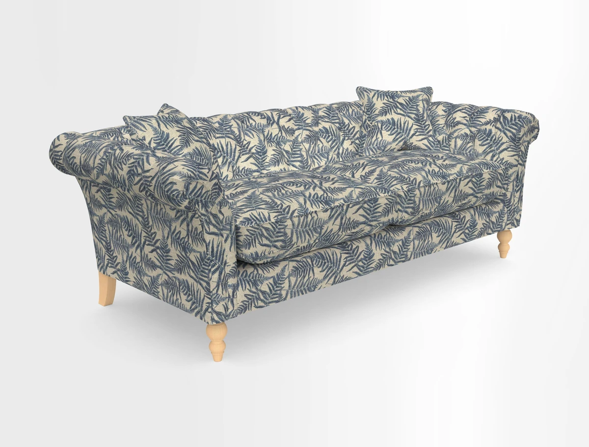 Sudbury 3 Seater Sofa in Linwood Omega Velvet Cognac
