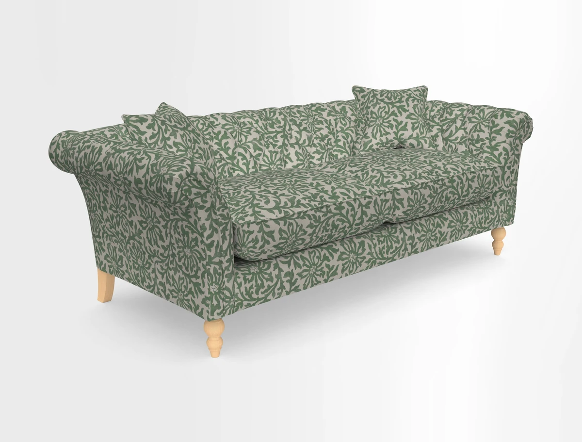 Sudbury 3 Seater Sofa in Linwood Omega Velvet Cognac