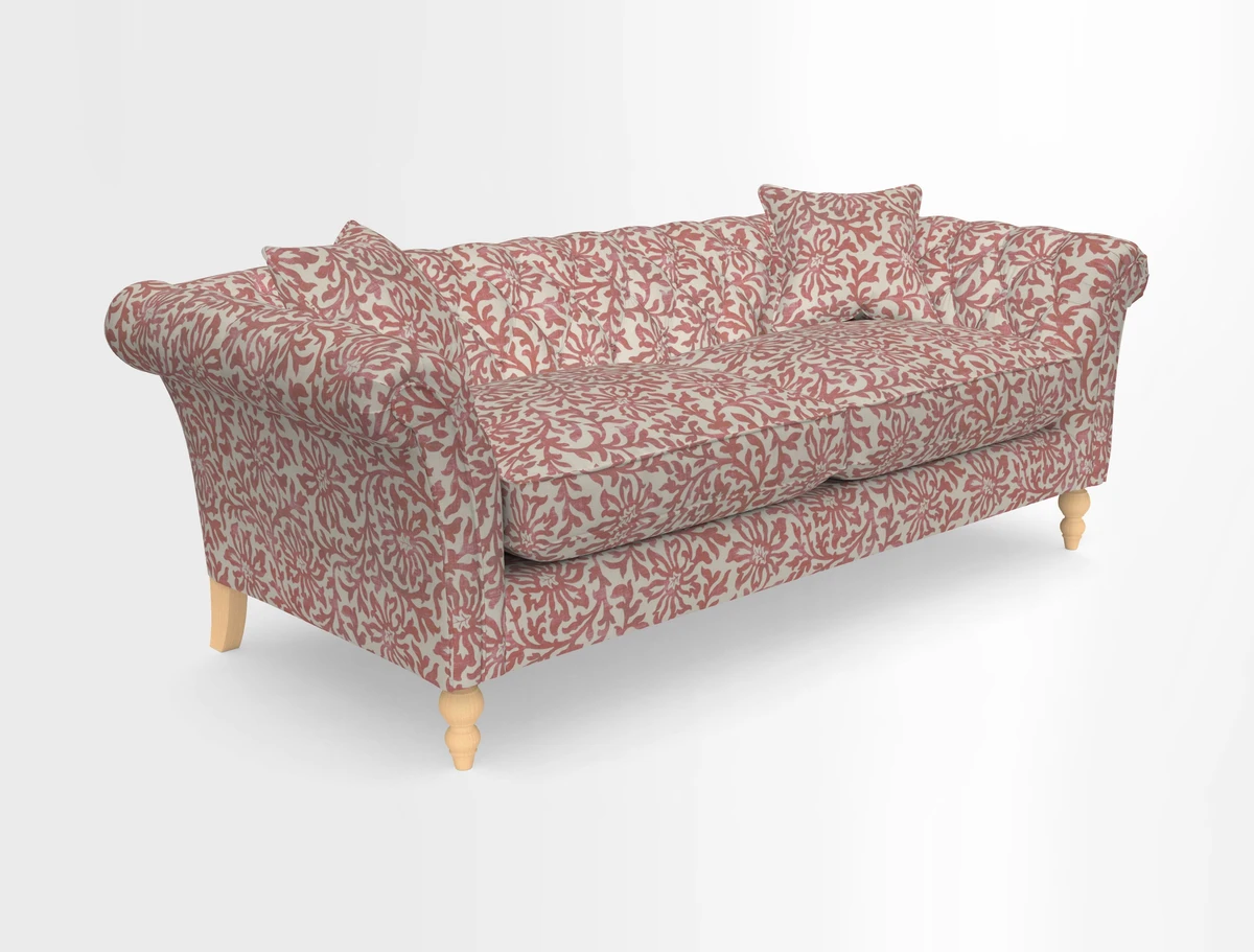 Sudbury 3 Seater Sofa in Linwood Omega Velvet Cognac
