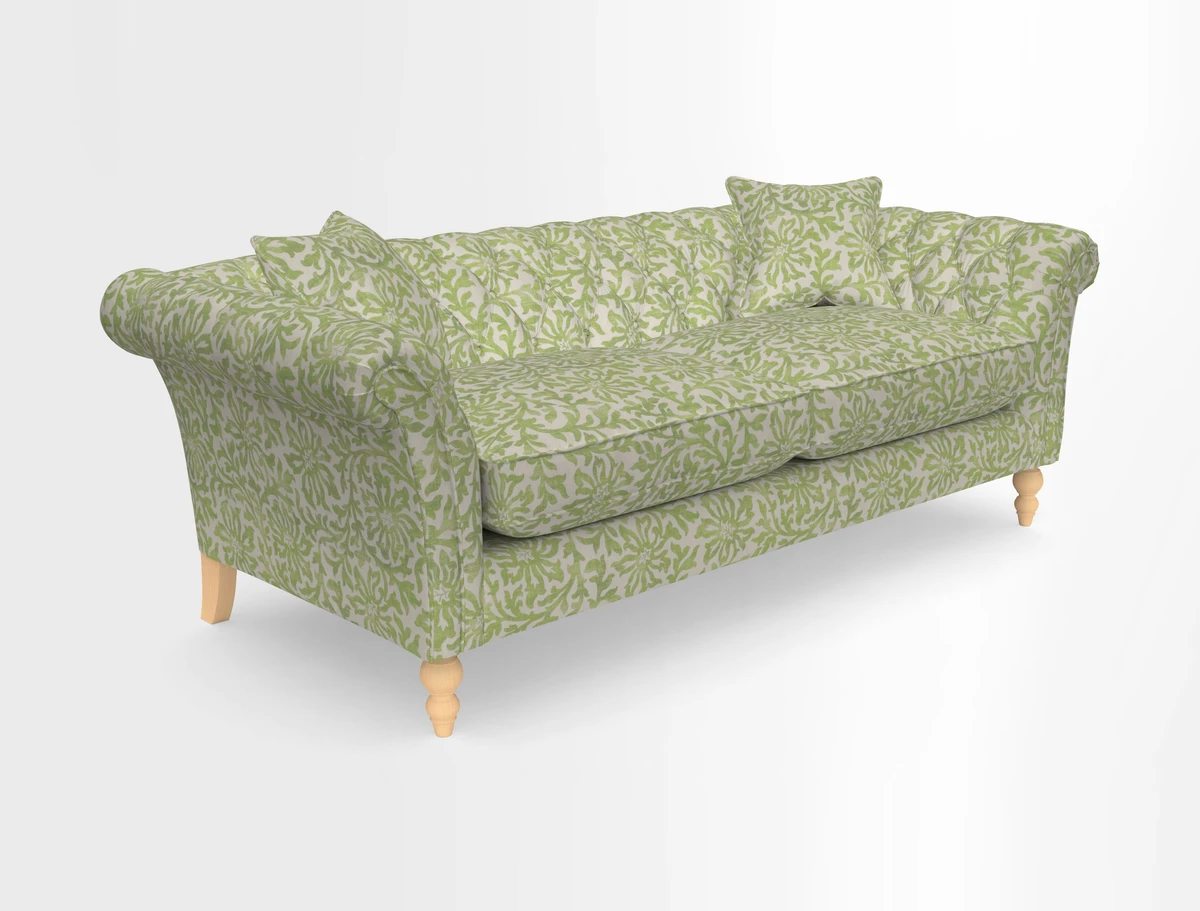 Sudbury 3 Seater Sofa in Linwood Omega Velvet Cognac