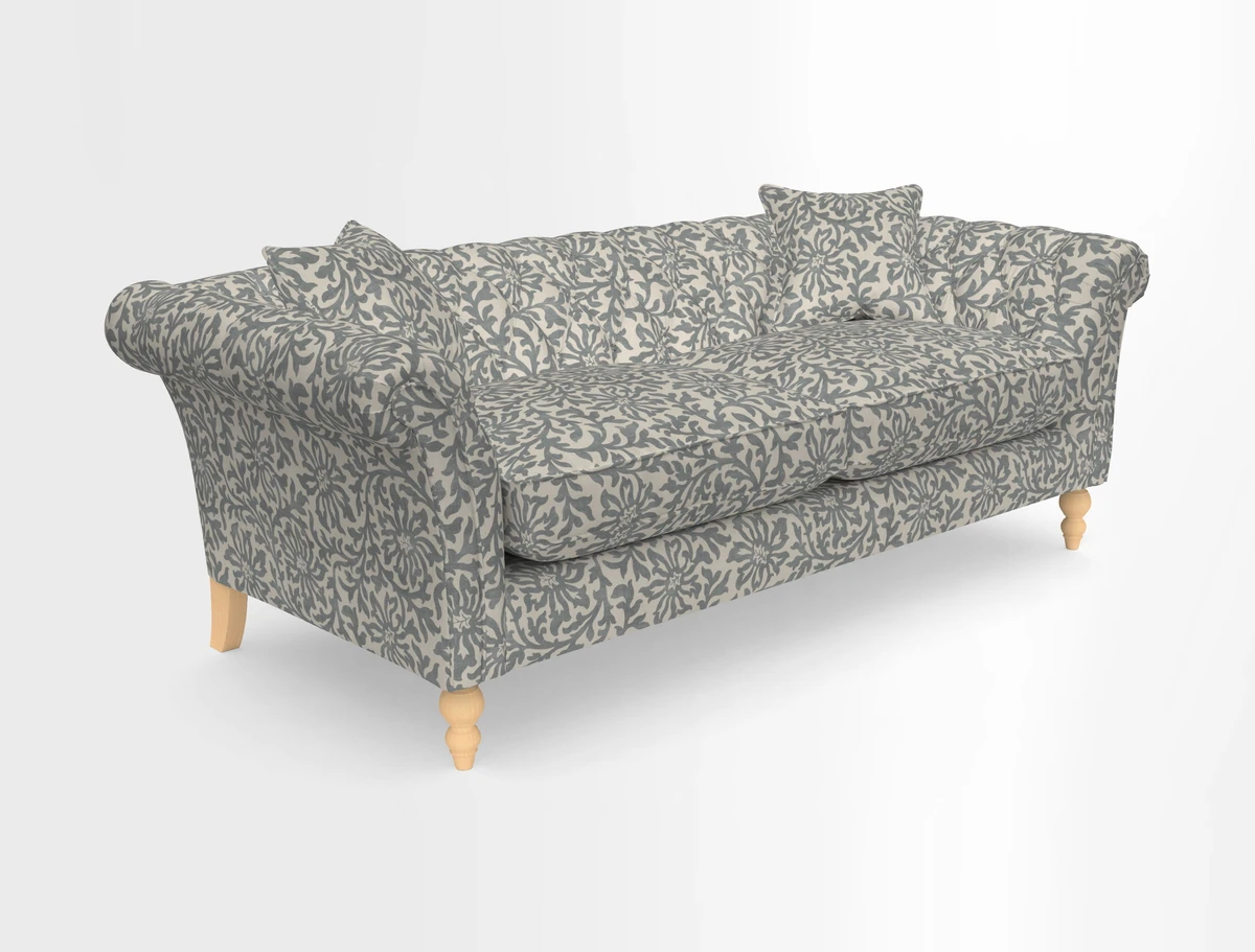 Sudbury 3 Seater Sofa in Linwood Omega Velvet Cognac