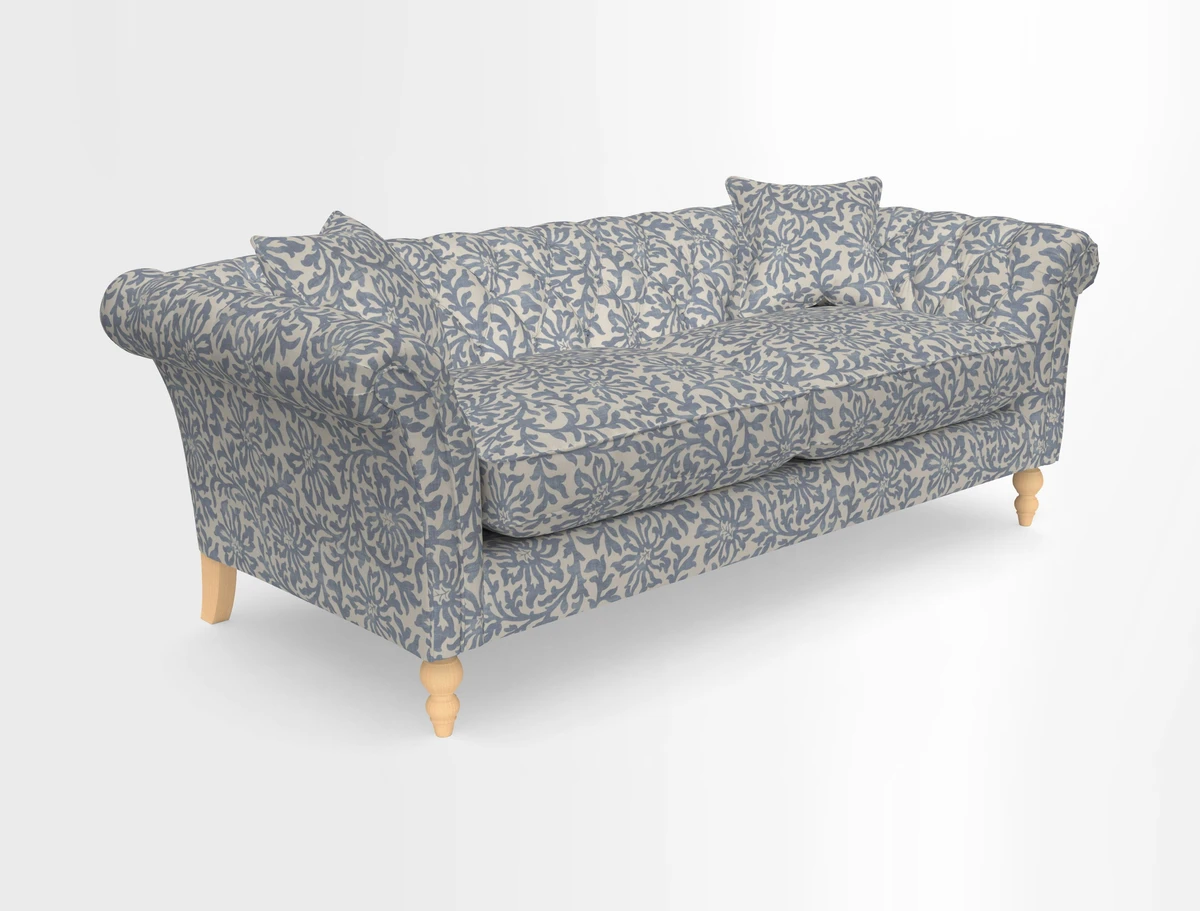 Sudbury 3 Seater Sofa in Linwood Omega Velvet Cognac