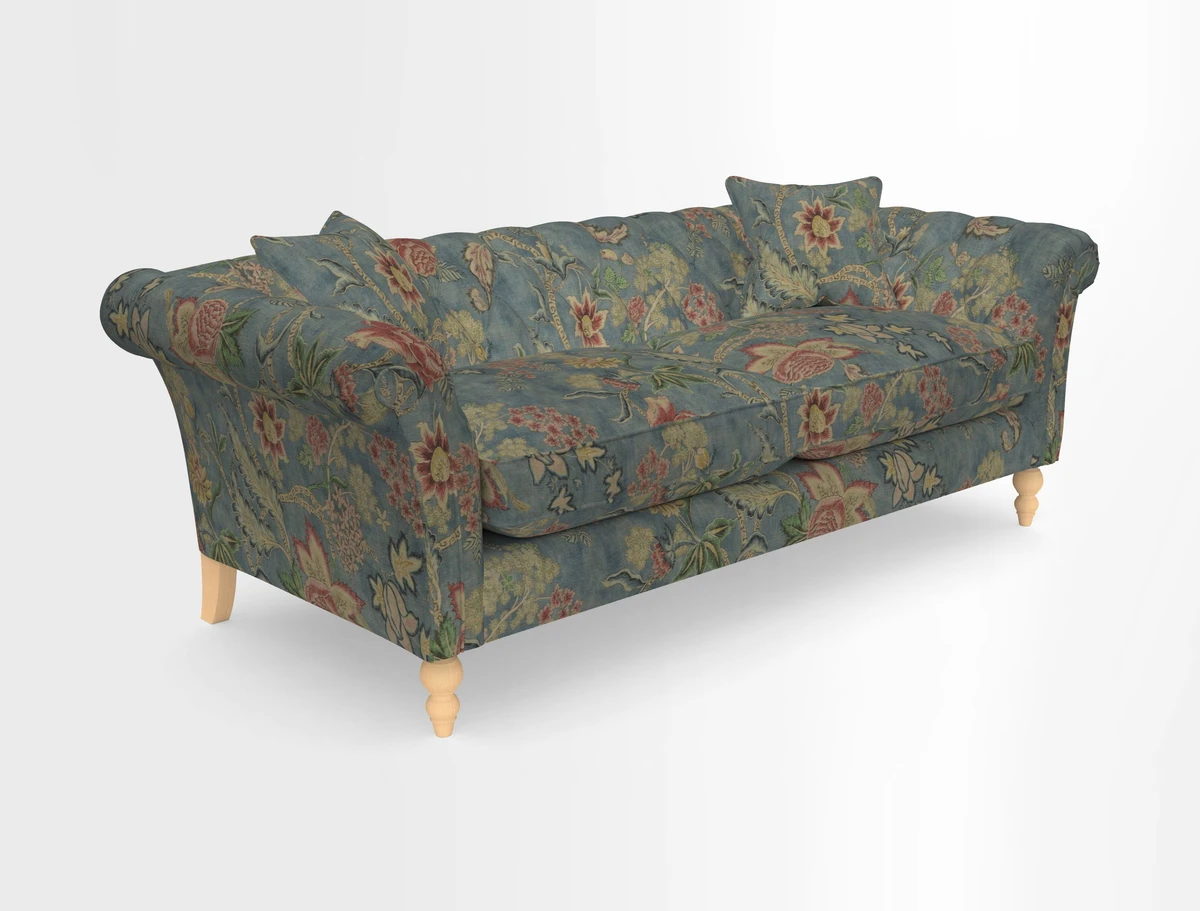Sudbury 3 Seater Sofa in Linwood Omega Velvet Cognac