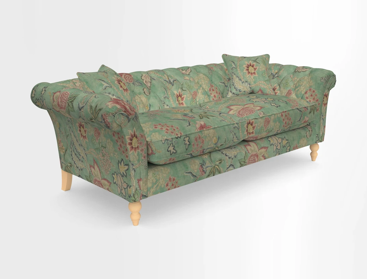Sudbury 3 Seater Sofa in Linwood Omega Velvet Cognac