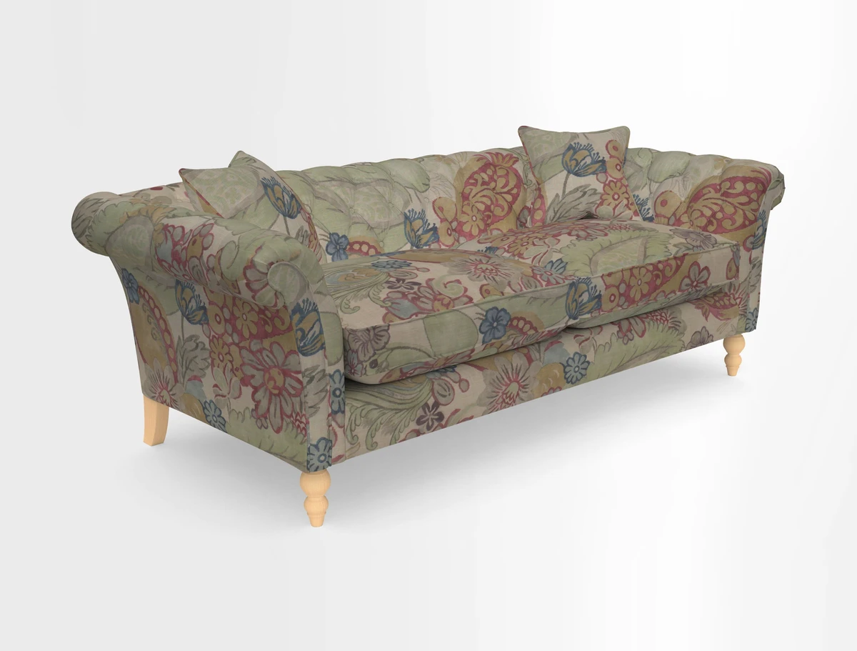 Sudbury 3 Seater Sofa in Linwood Omega Velvet Cognac