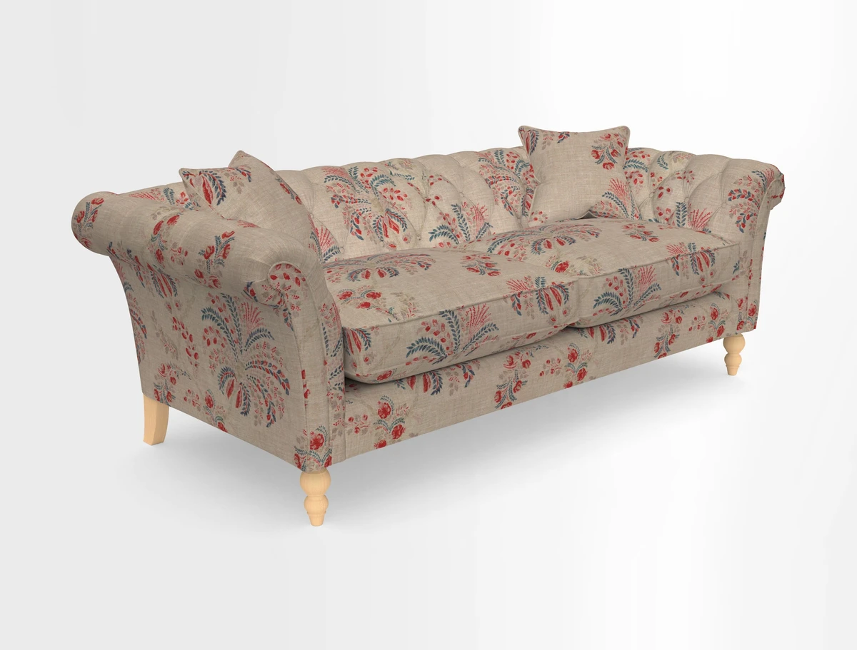Sudbury 3 Seater Sofa in Linwood Omega Velvet Cognac