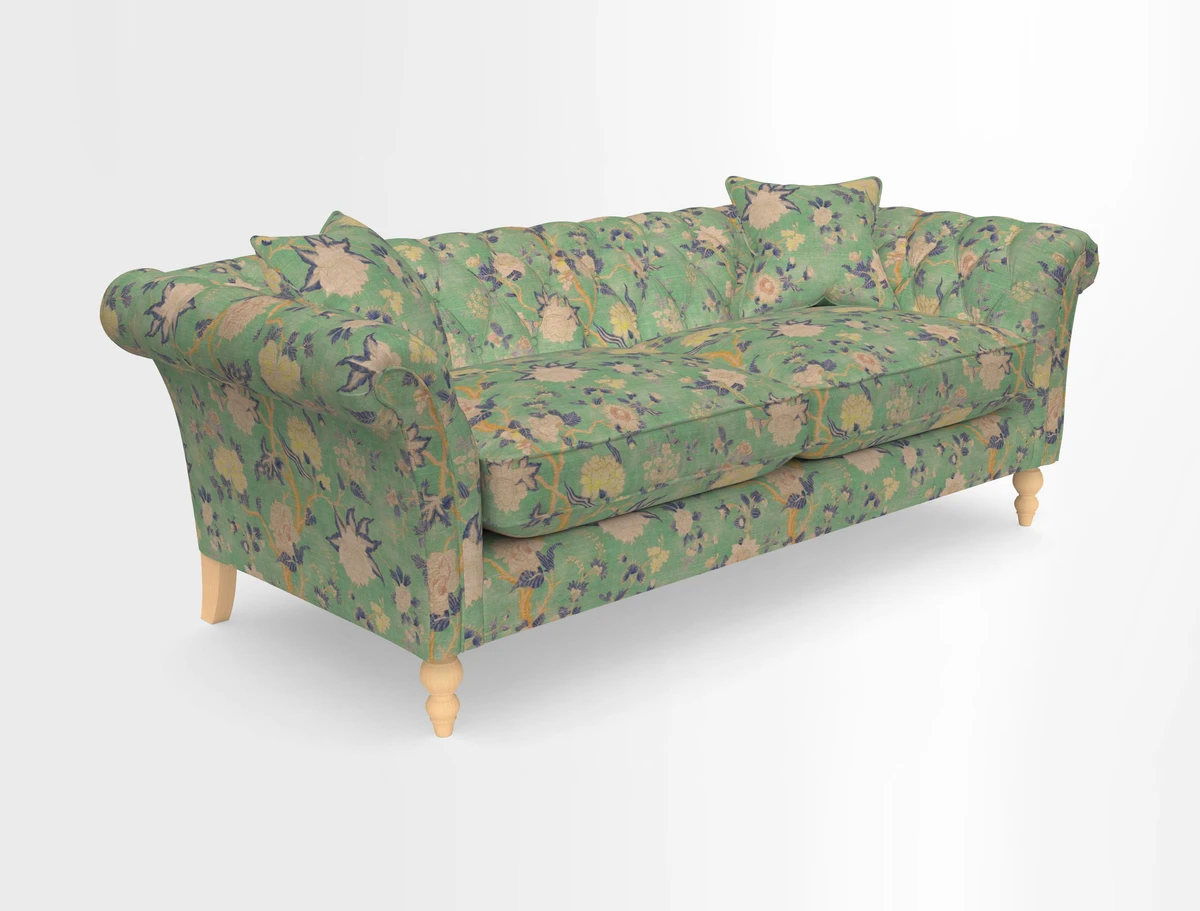 Sudbury 3 Seater Sofa in Linwood Omega Velvet Cognac