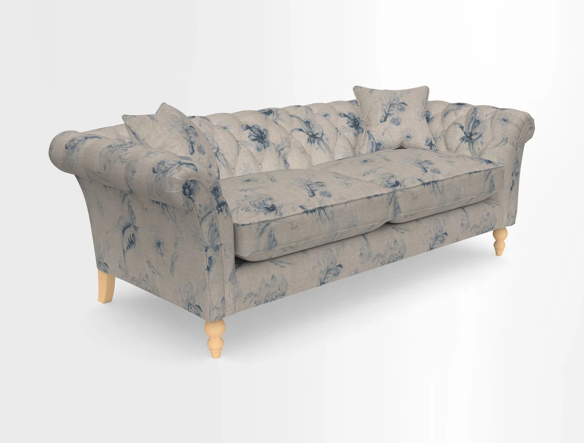 Sudbury 3 Seater Sofa in Linwood Omega Velvet Cognac