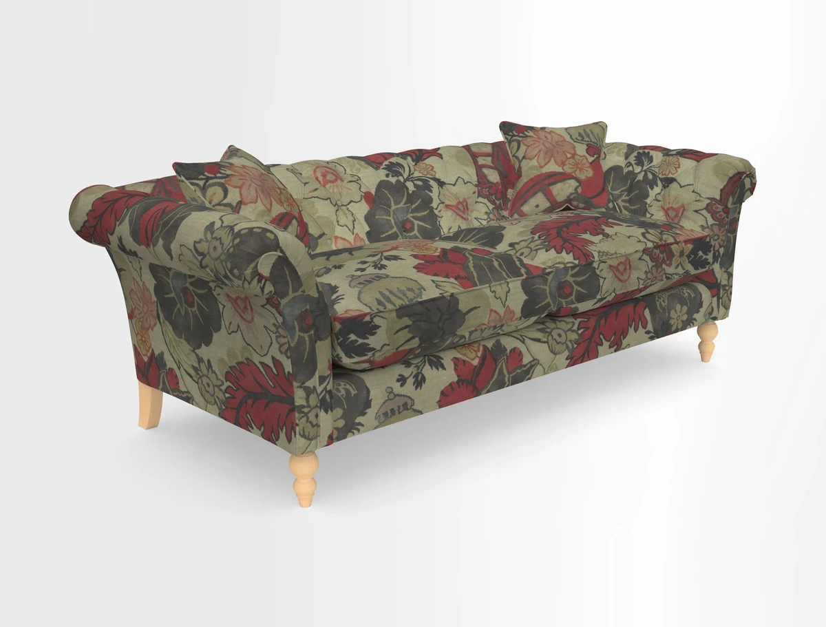 Sudbury 3 Seater Sofa in Linwood Omega Velvet Cognac