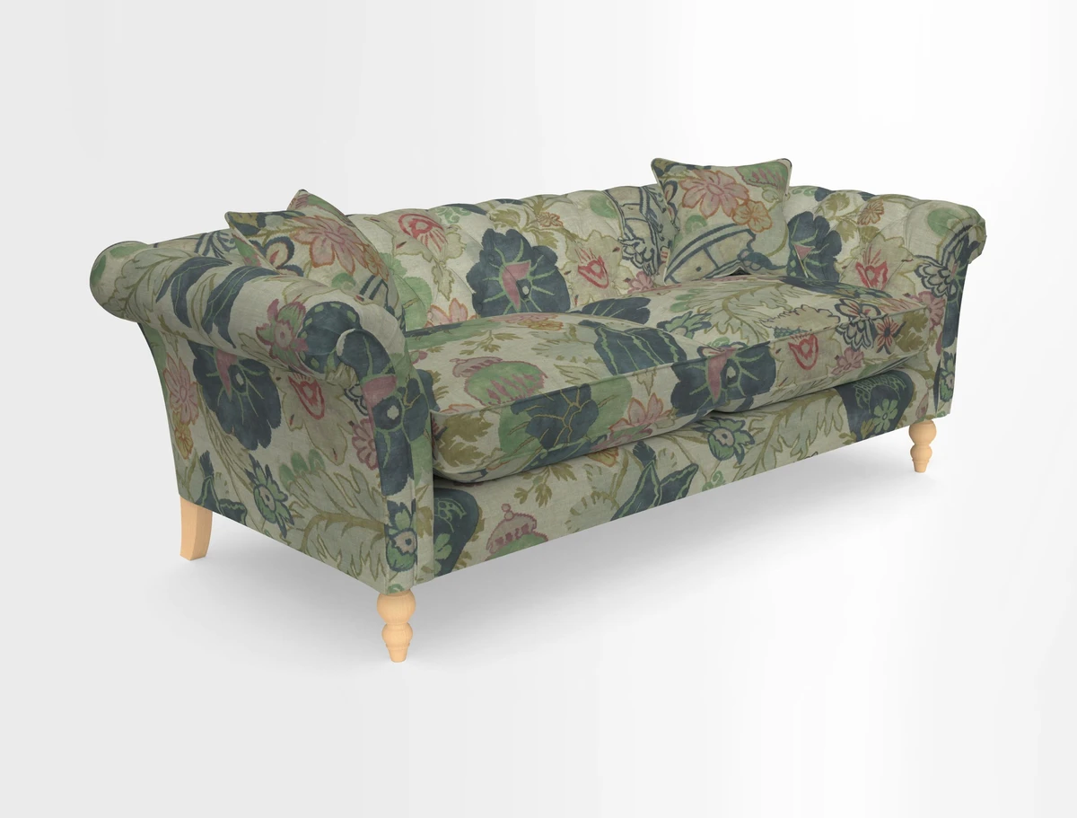 Sudbury 3 Seater Sofa in Linwood Omega Velvet Cognac