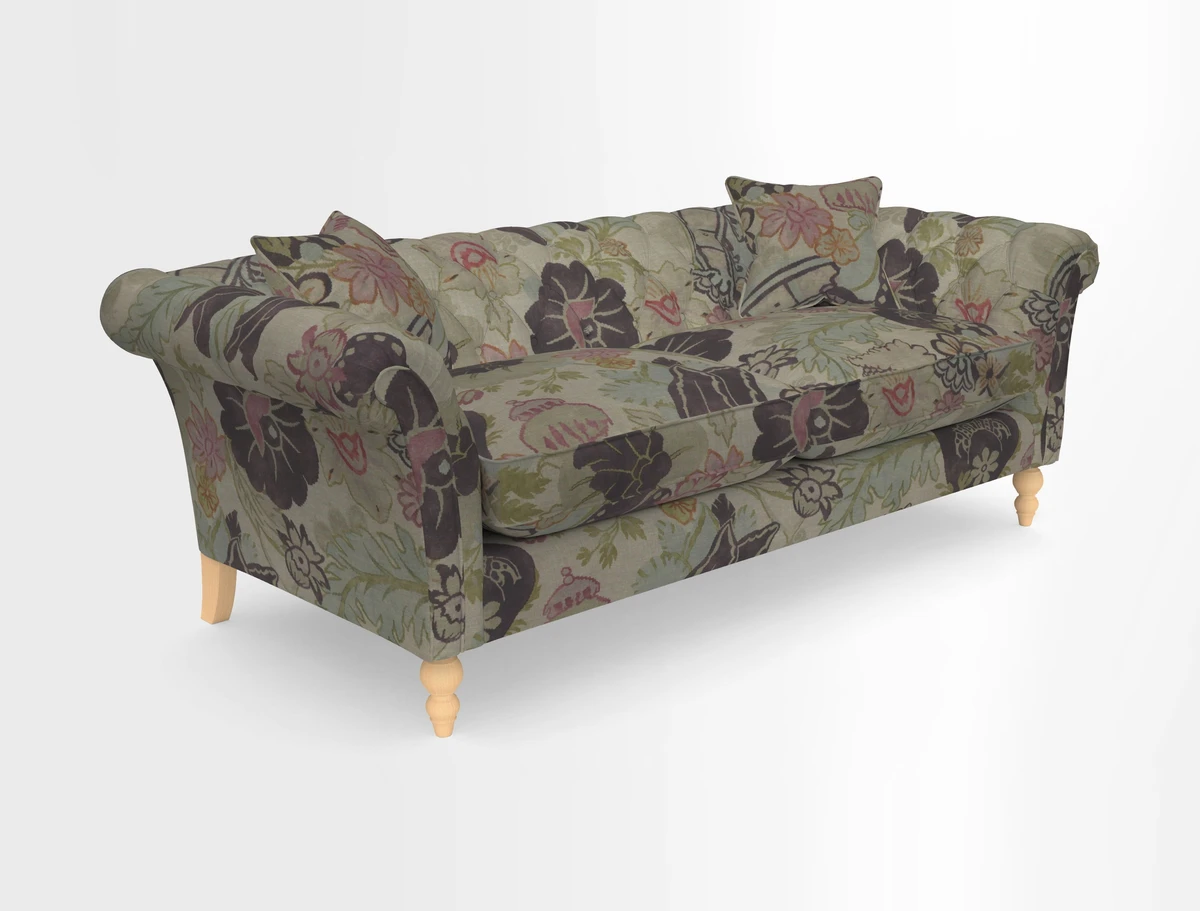 Sudbury 3 Seater Sofa in Linwood Omega Velvet Cognac