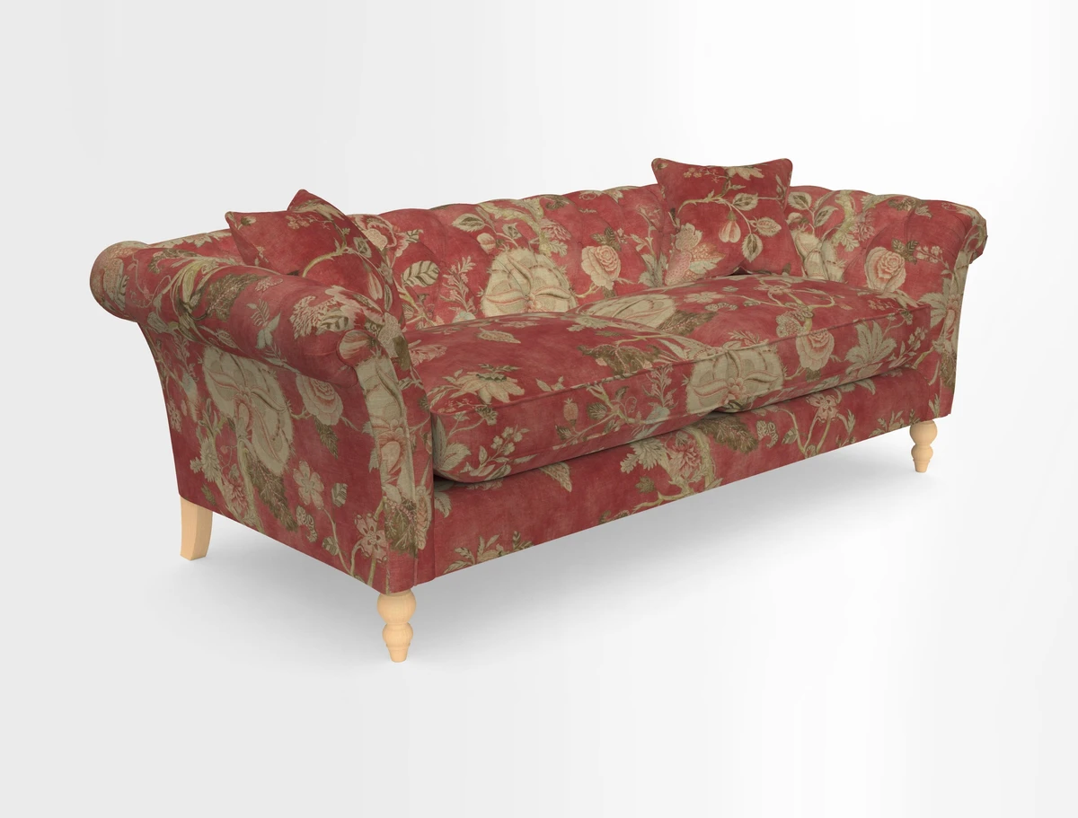 Sudbury 3 Seater Sofa in Linwood Omega Velvet Cognac