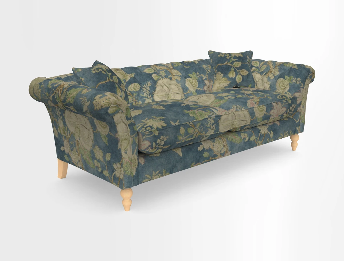 Sudbury 3 Seater Sofa in Linwood Omega Velvet Cognac
