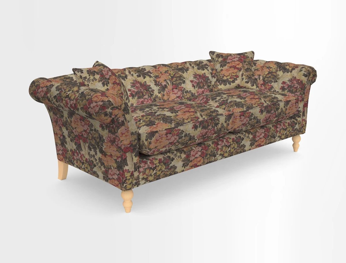 Sudbury 3 Seater Sofa in Linwood Omega Velvet Cognac