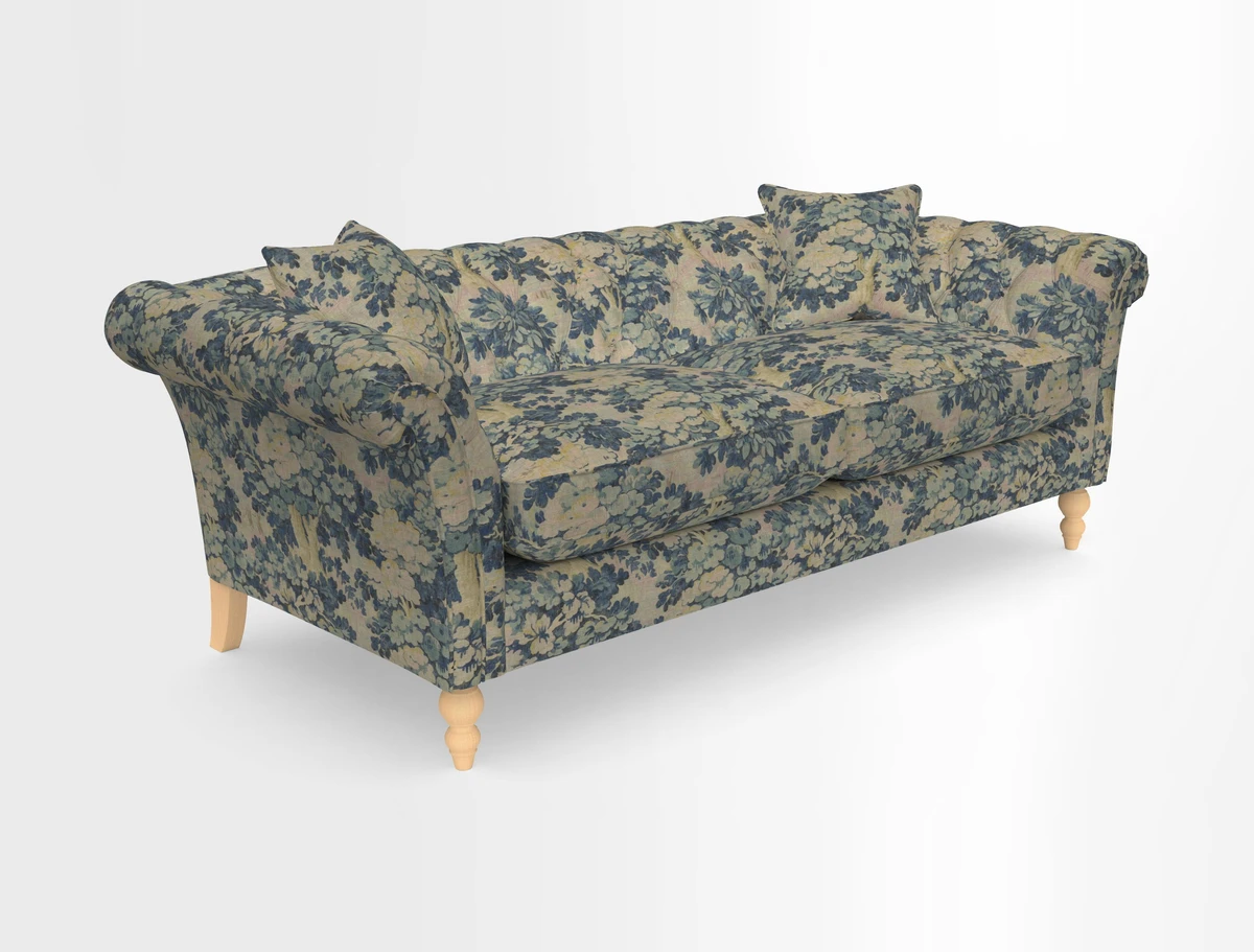 Sudbury 3 Seater Sofa in Linwood Omega Velvet Cognac