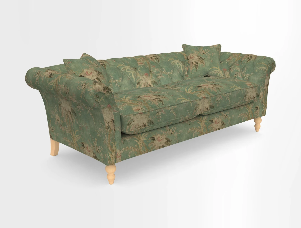 Sudbury 3 Seater Sofa in Linwood Omega Velvet Cognac