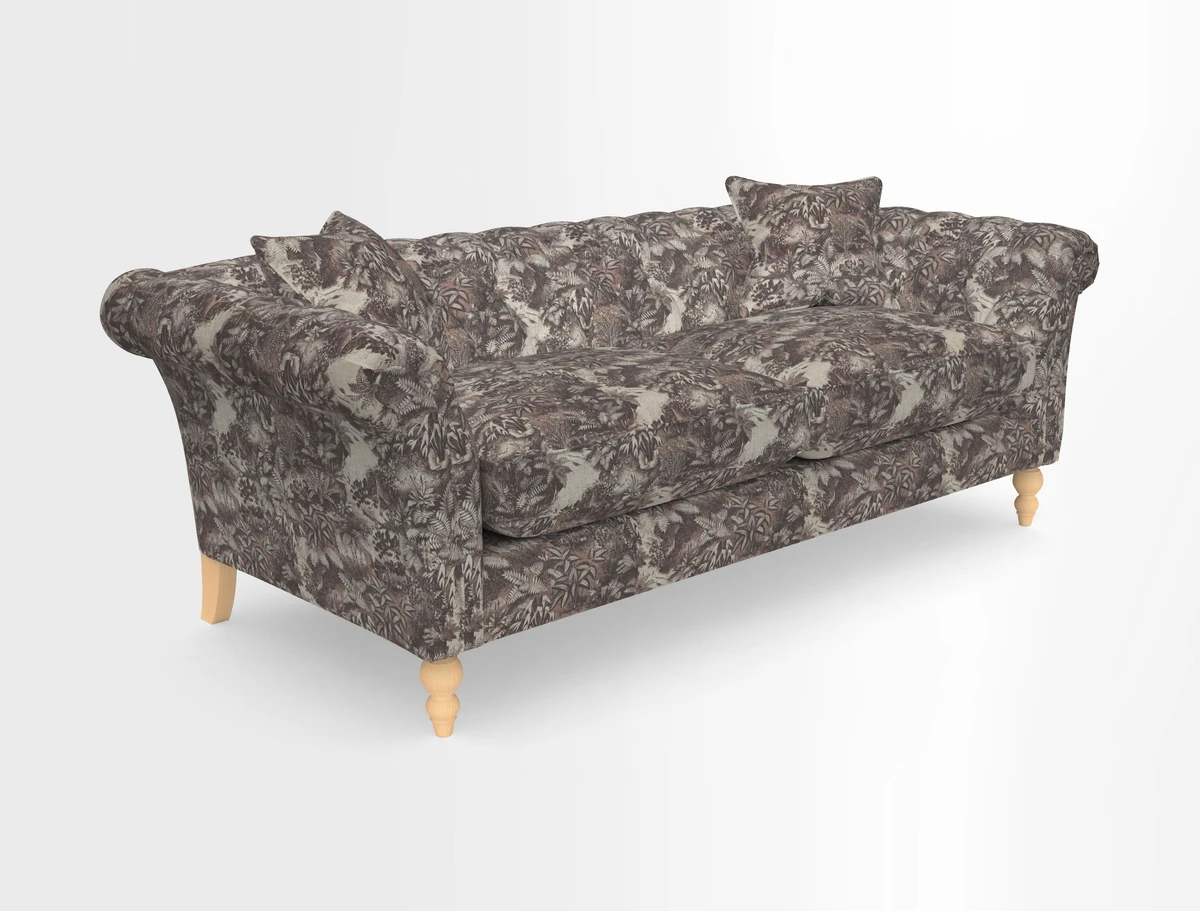 Sudbury 3 Seater Sofa in Linwood Omega Velvet Cognac