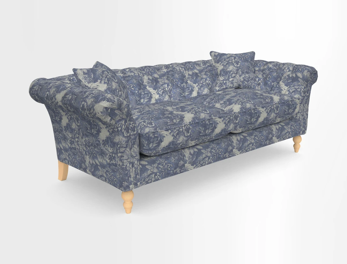 Sudbury 3 Seater Sofa in Linwood Omega Velvet Cognac