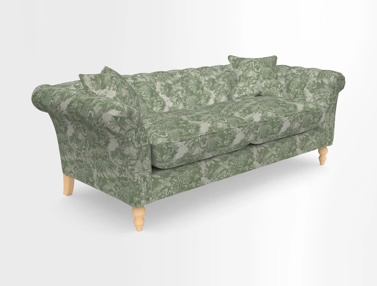Sudbury 3 Seater Sofa in Linwood Omega Velvet Cognac