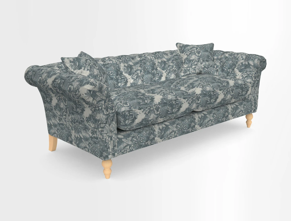 Sudbury 3 Seater Sofa in Linwood Omega Velvet Cognac