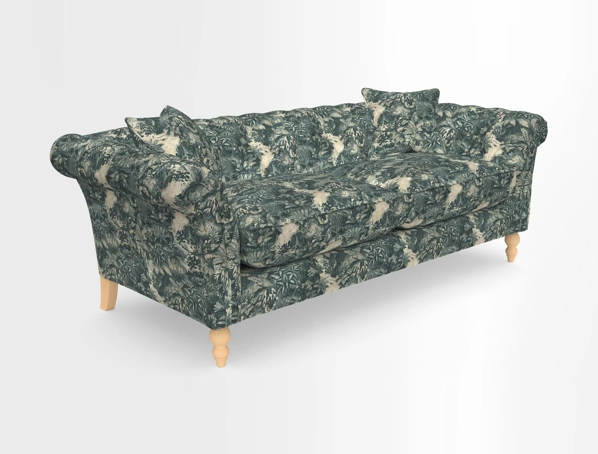Sudbury 3 Seater Sofa in Linwood Omega Velvet Cognac