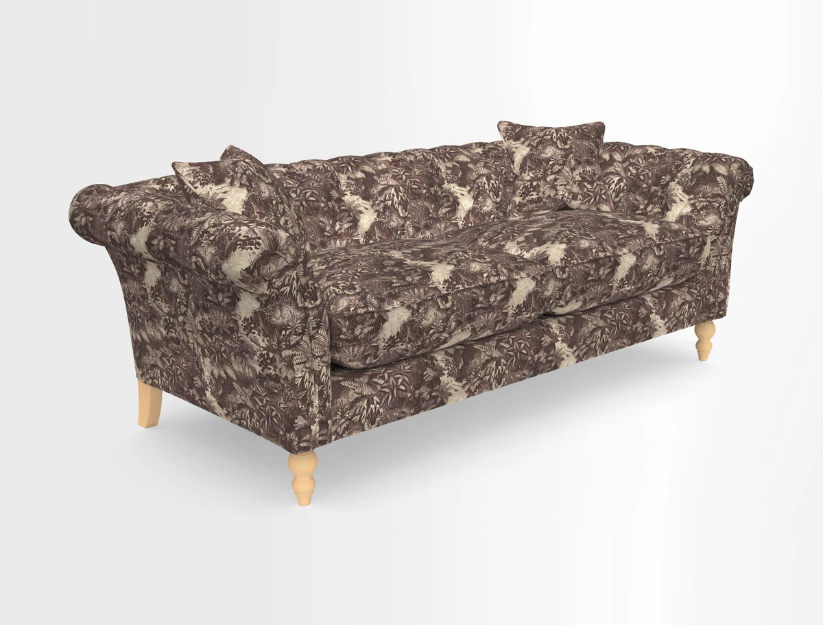 Sudbury 3 Seater Sofa in Linwood Omega Velvet Cognac