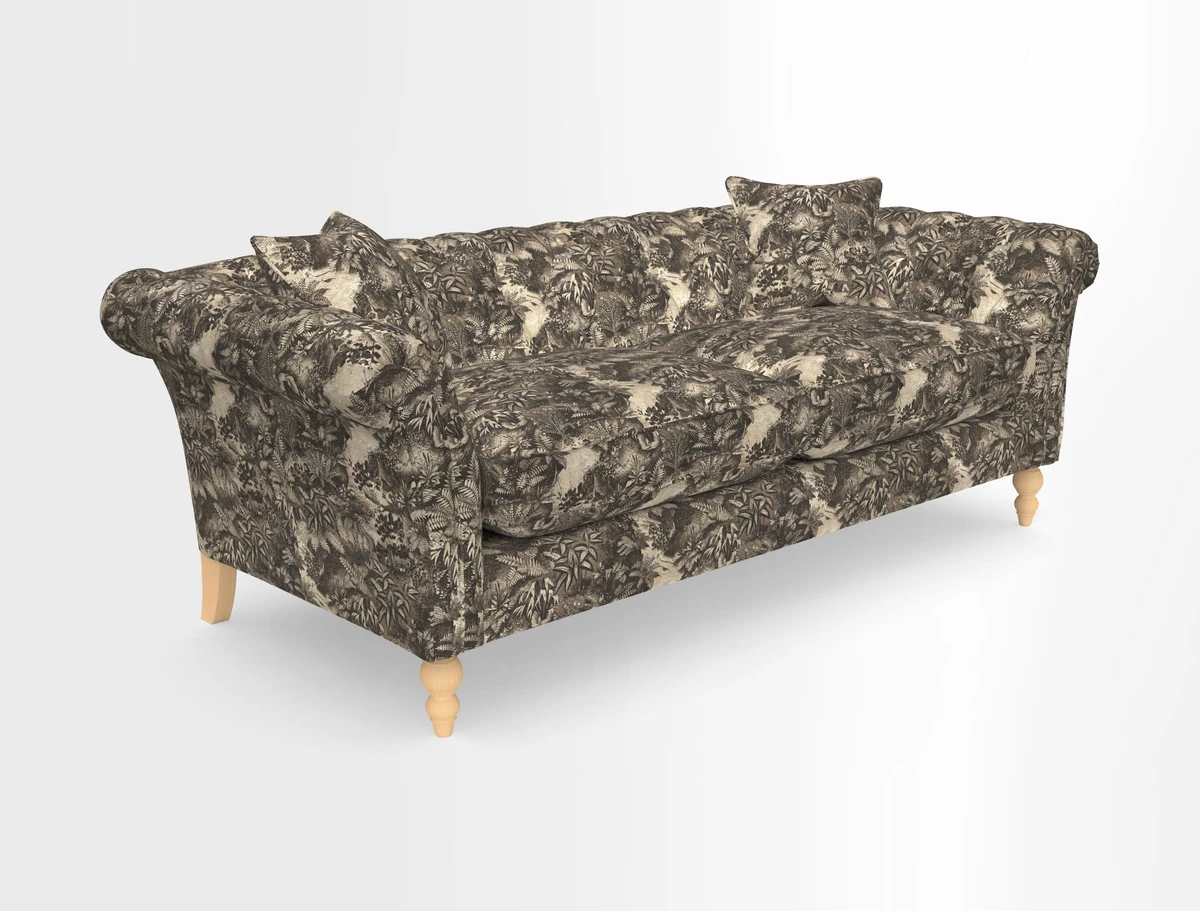Sudbury 3 Seater Sofa in Linwood Omega Velvet Cognac
