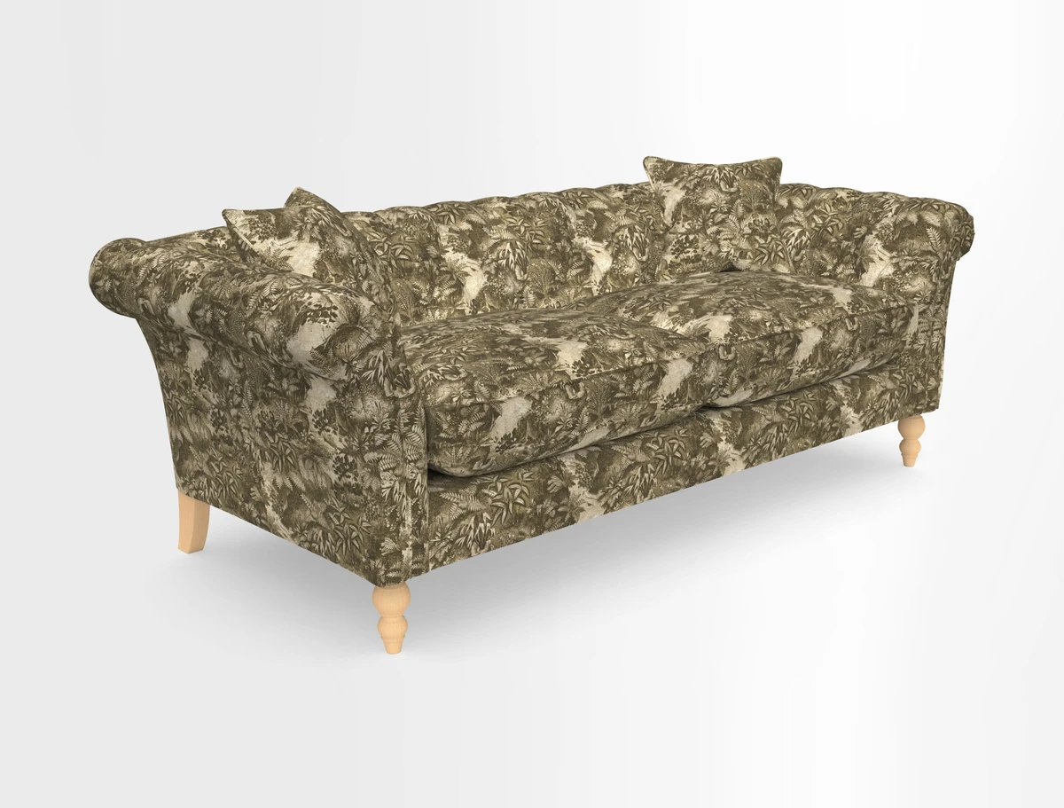 Sudbury 3 Seater Sofa in Linwood Omega Velvet Cognac