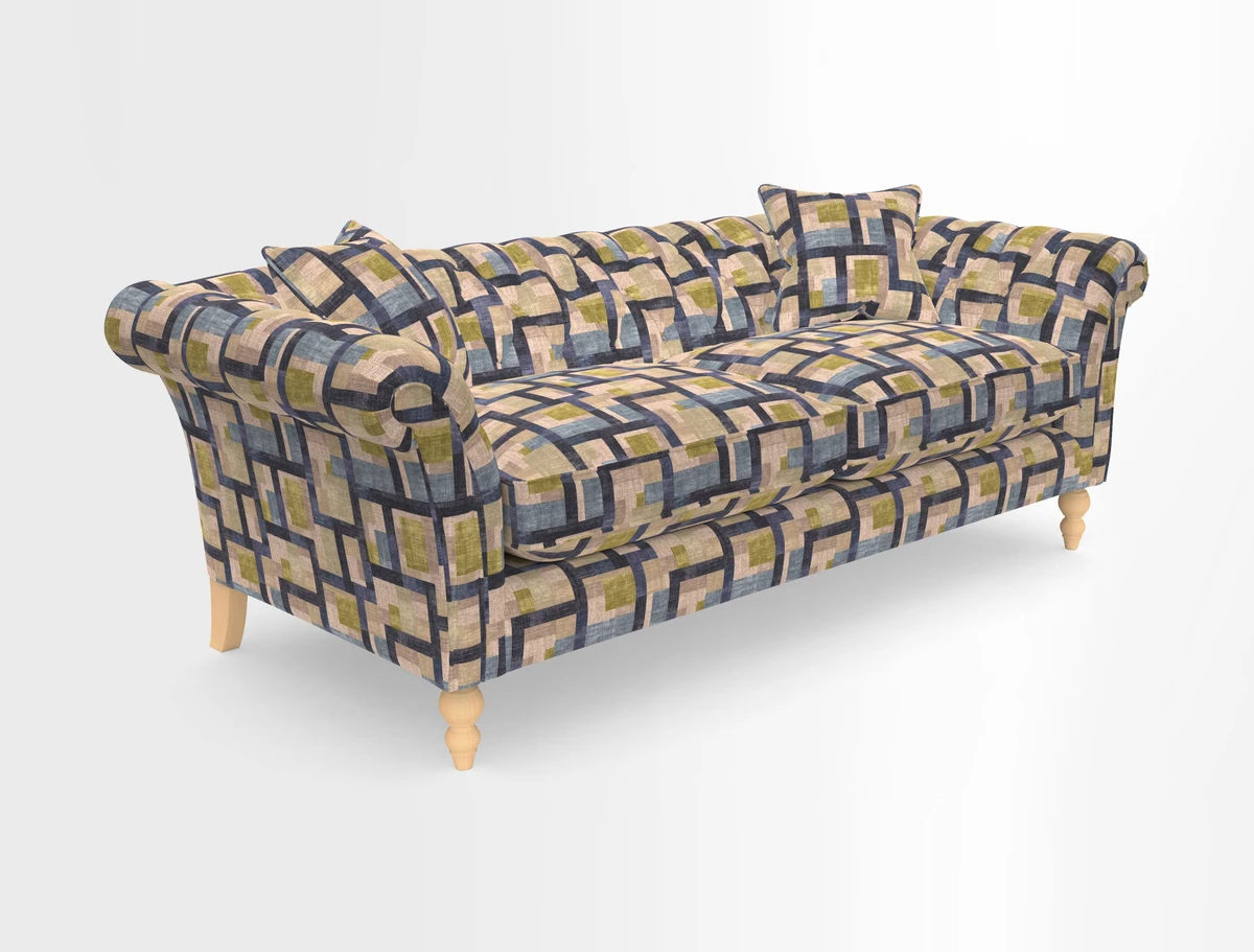Sudbury 3 Seater Sofa in Linwood Omega Velvet Cognac