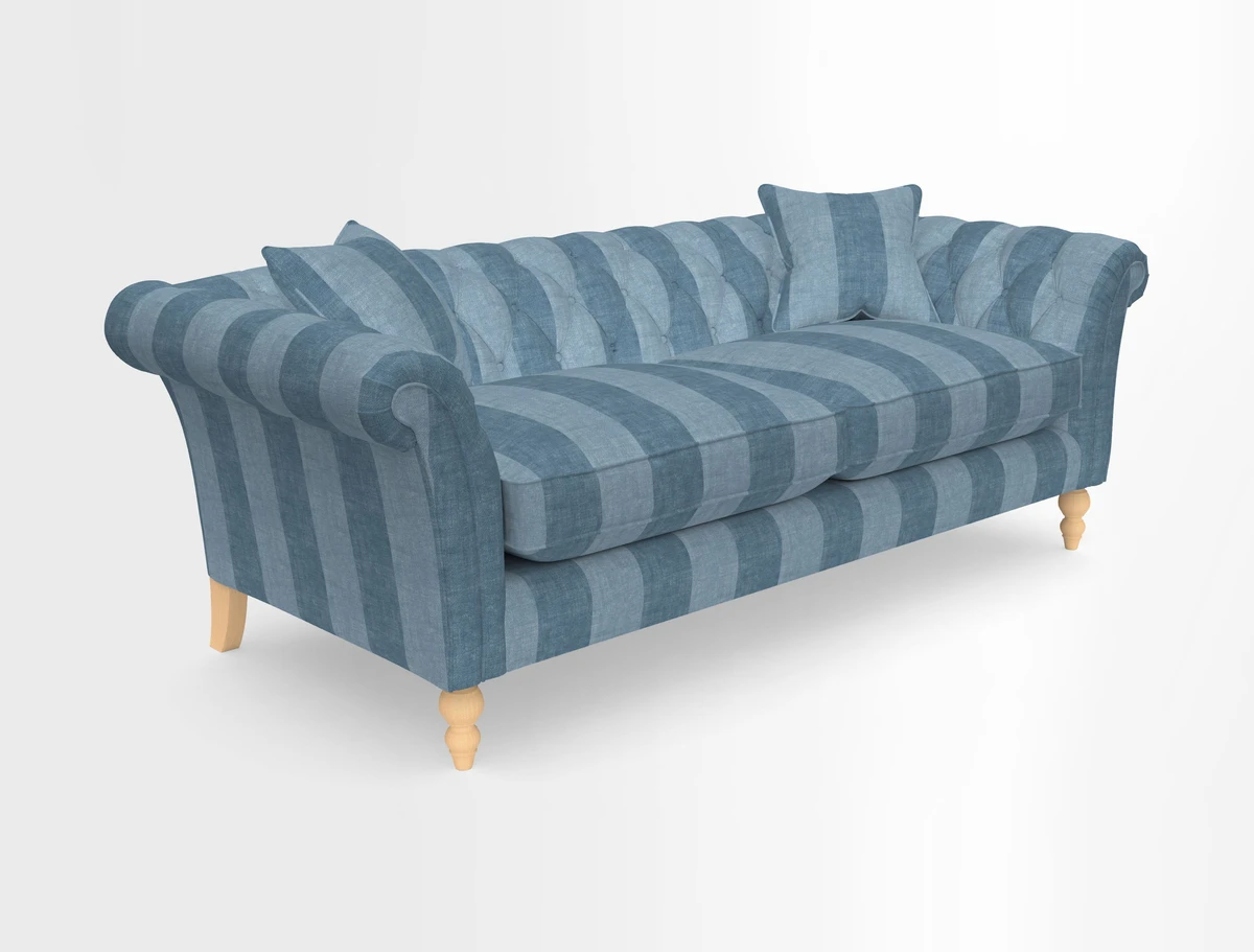 Sudbury 3 Seater Sofa in Linwood Omega Velvet Cognac