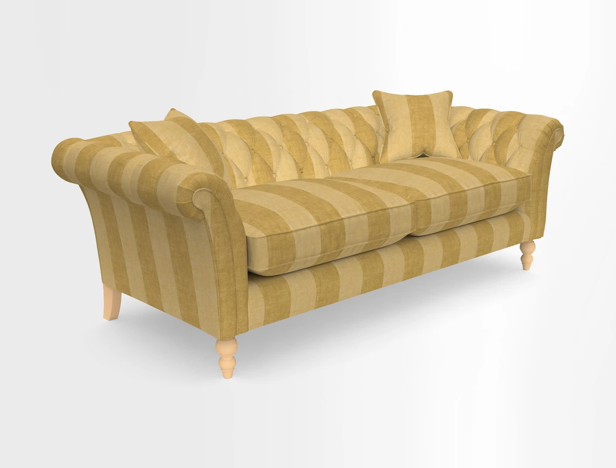 Sudbury 3 Seater Sofa in Linwood Omega Velvet Cognac