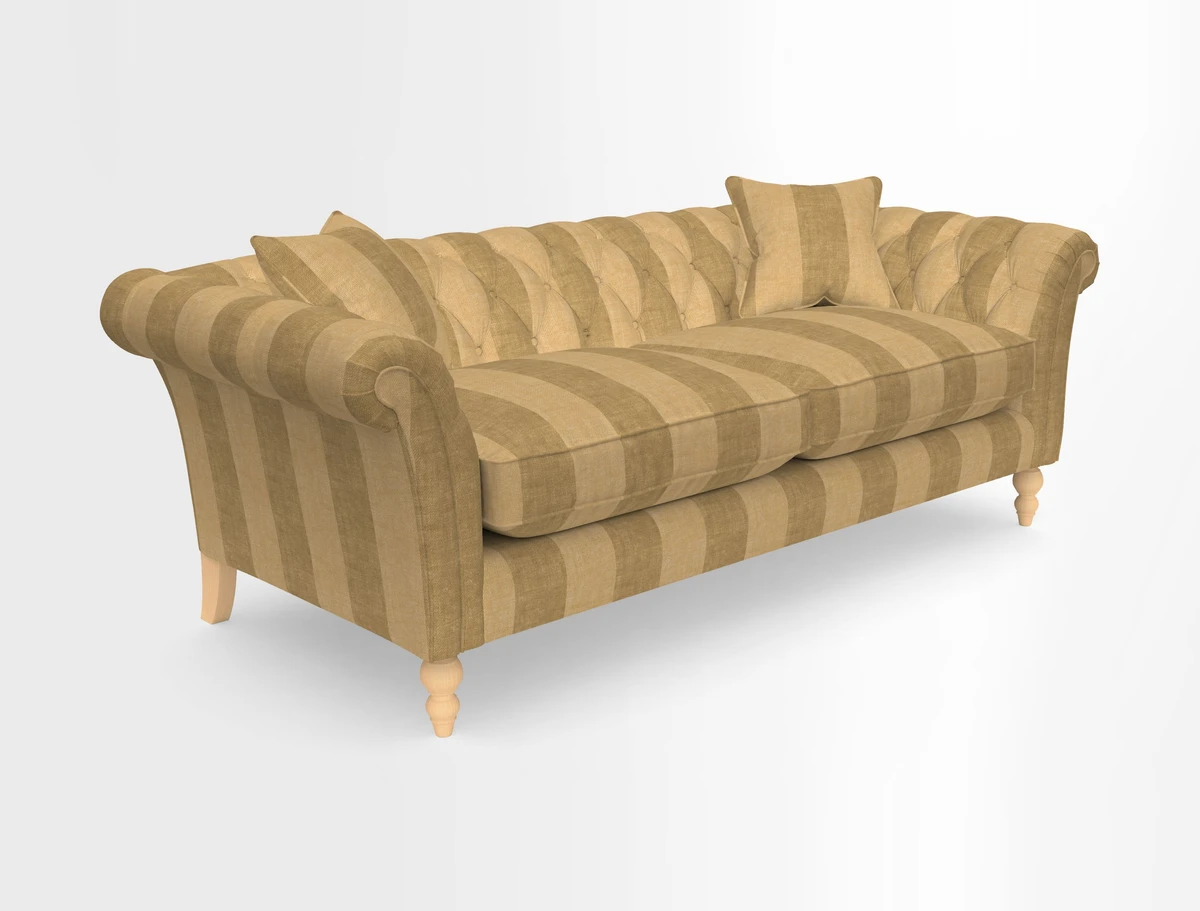 Sudbury 3 Seater Sofa in Linwood Omega Velvet Cognac