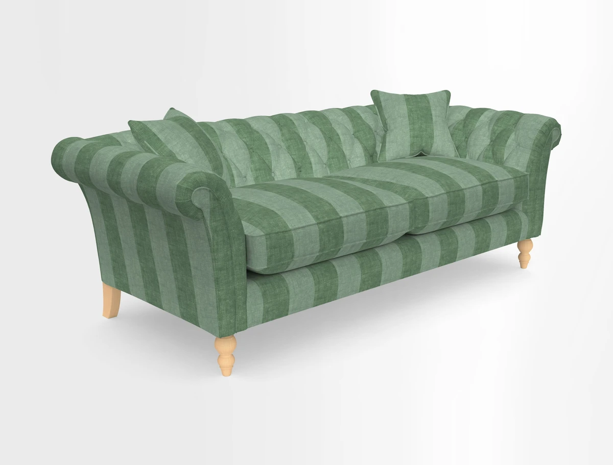 Sudbury 3 Seater Sofa in Linwood Omega Velvet Cognac