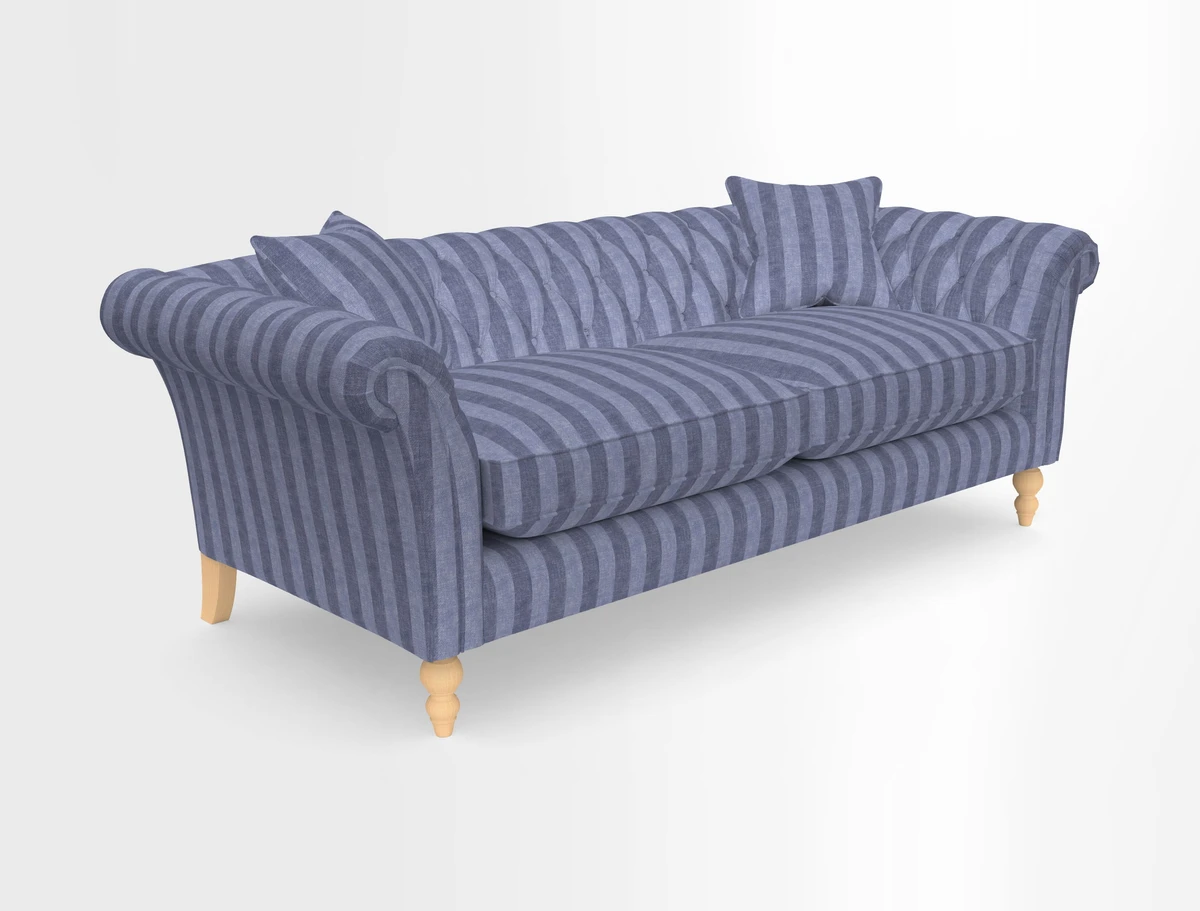 Sudbury 3 Seater Sofa in Linwood Omega Velvet Cognac