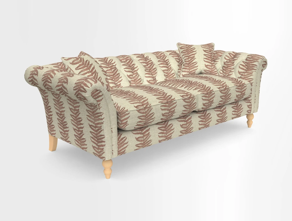 Sudbury 3 Seater Sofa in Linwood Omega Velvet Cognac