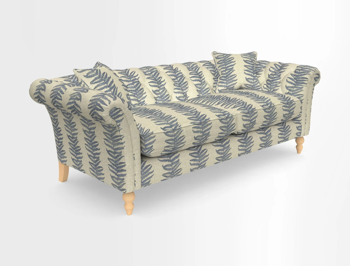 Sudbury 3 Seater Sofa in Linwood Omega Velvet Cognac