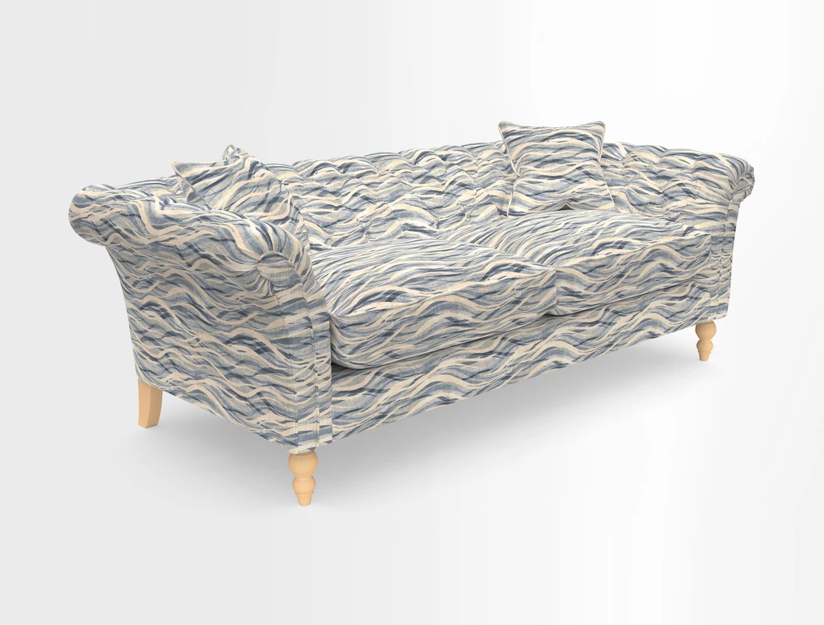 Sudbury 3 Seater Sofa in Linwood Omega Velvet Cognac