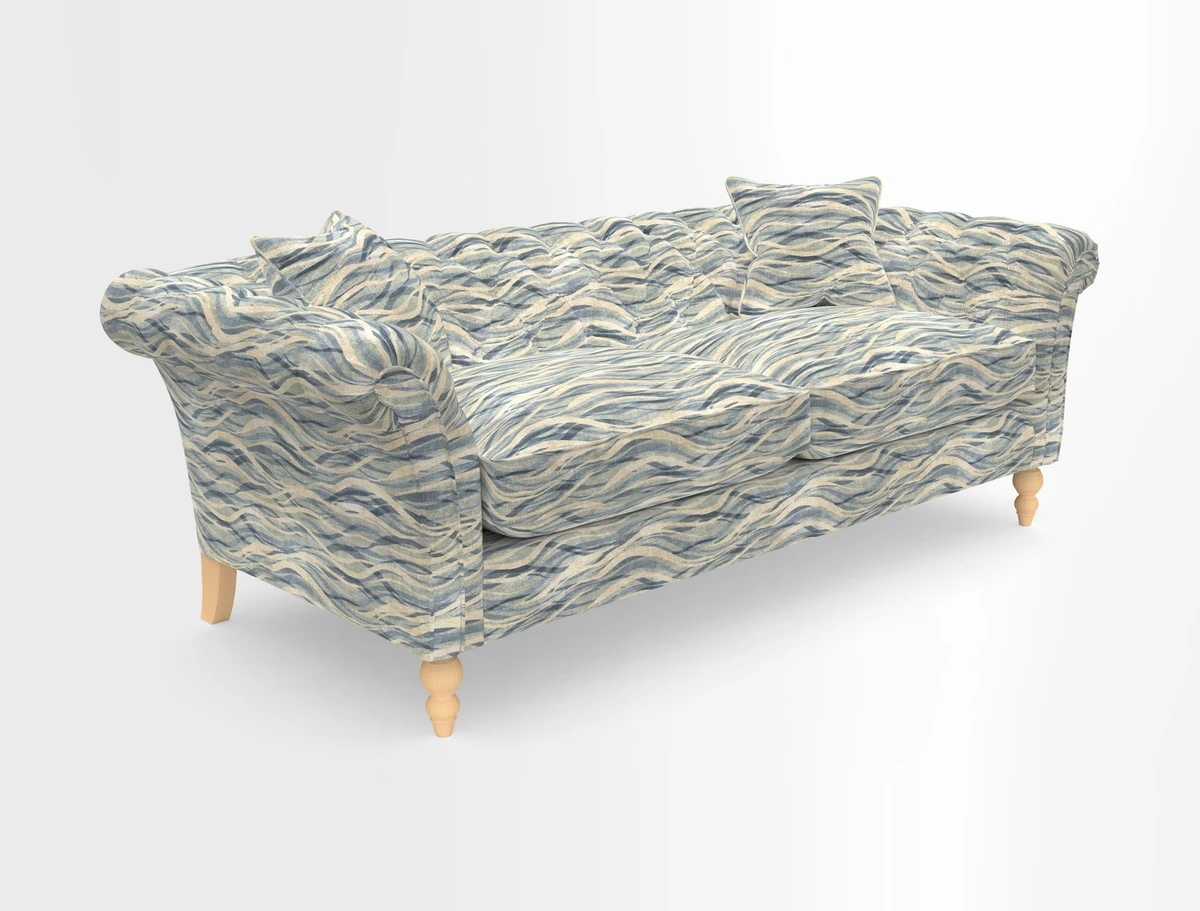 Sudbury 3 Seater Sofa in Linwood Omega Velvet Cognac