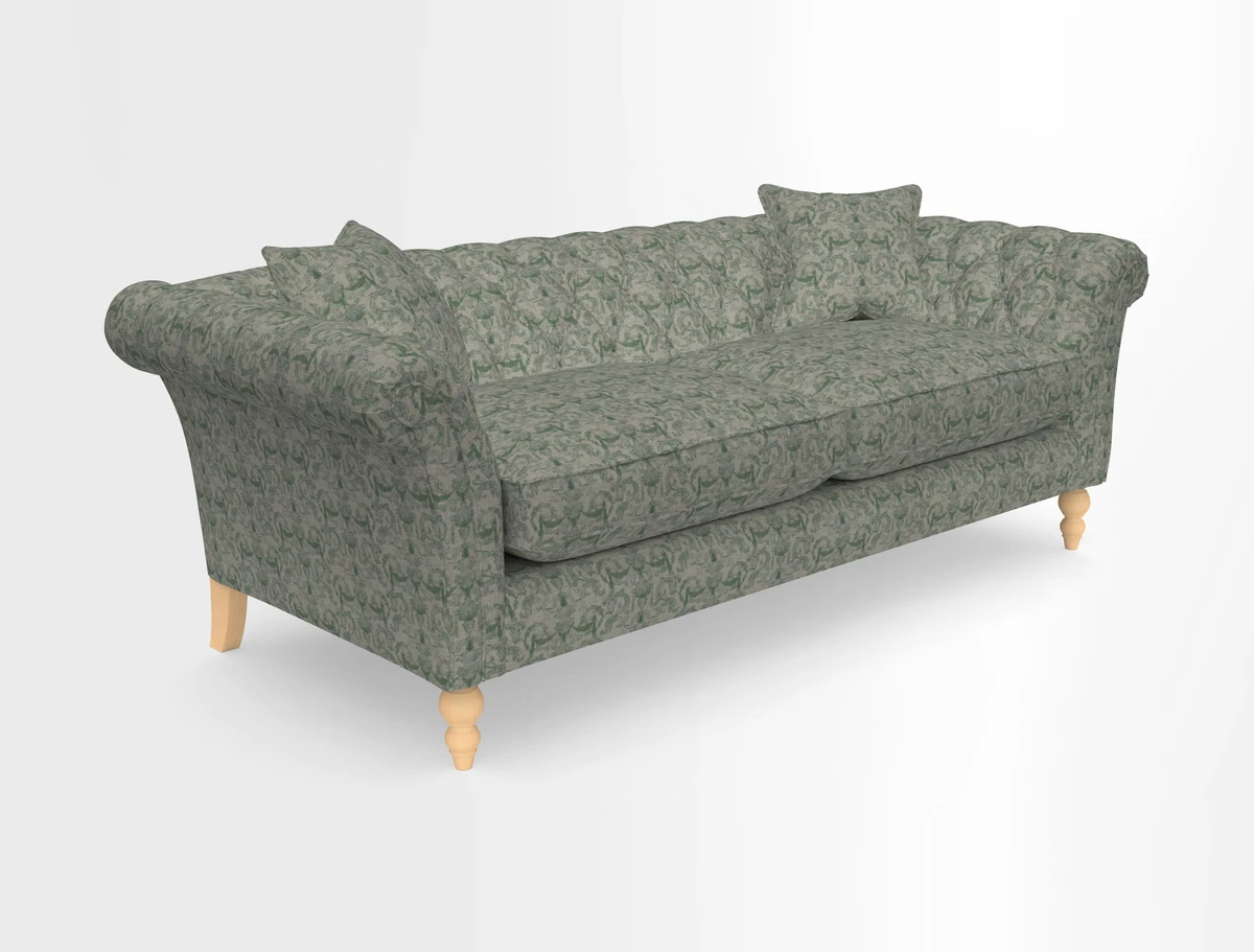 Sudbury 3 Seater Sofa in Linwood Omega Velvet Cognac