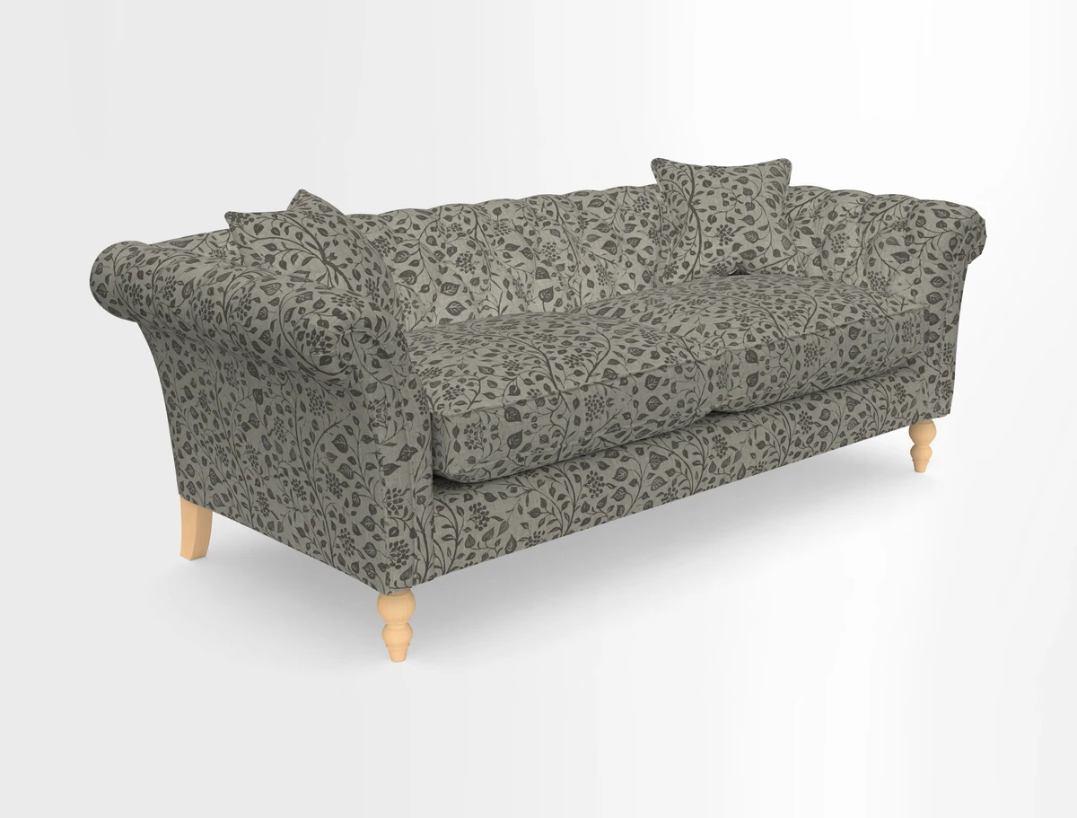 Sudbury 3 Seater Sofa in Linwood Omega Velvet Cognac