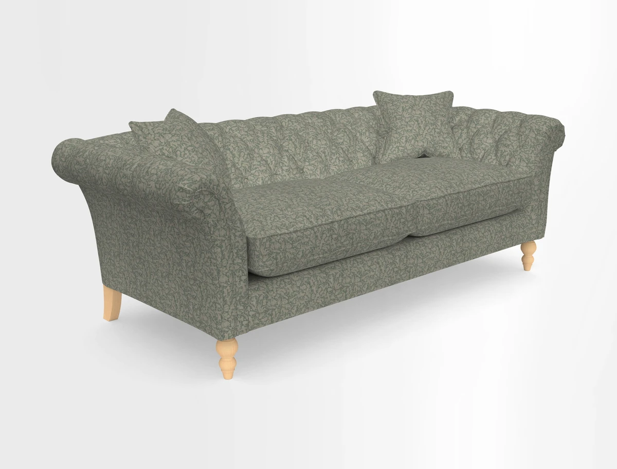 Sudbury 3 Seater Sofa in Linwood Omega Velvet Cognac