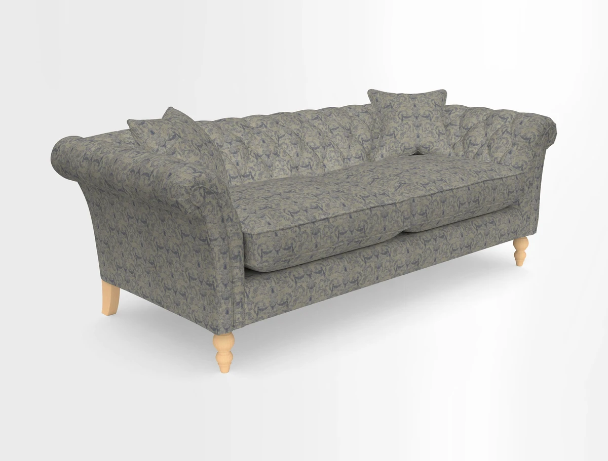 Sudbury 3 Seater Sofa in Linwood Omega Velvet Cognac