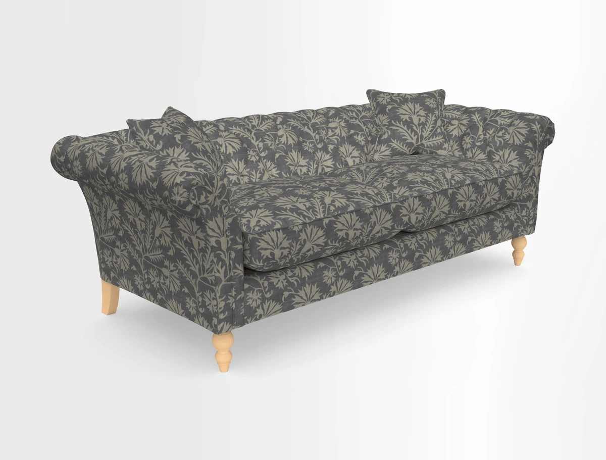 Sudbury 3 Seater Sofa in Linwood Omega Velvet Cognac