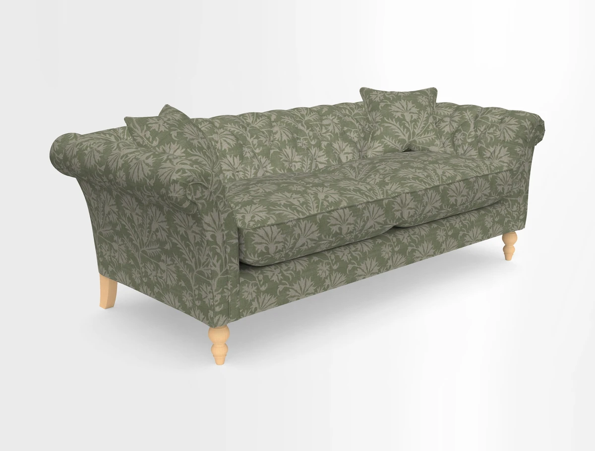 Sudbury 3 Seater Sofa in Linwood Omega Velvet Cognac