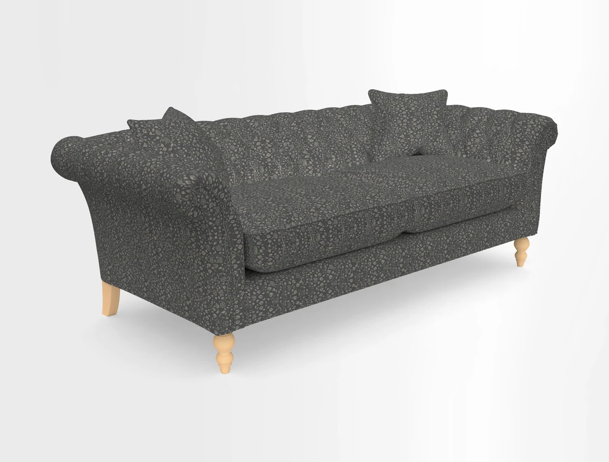 Sudbury 3 Seater Sofa in Linwood Omega Velvet Cognac