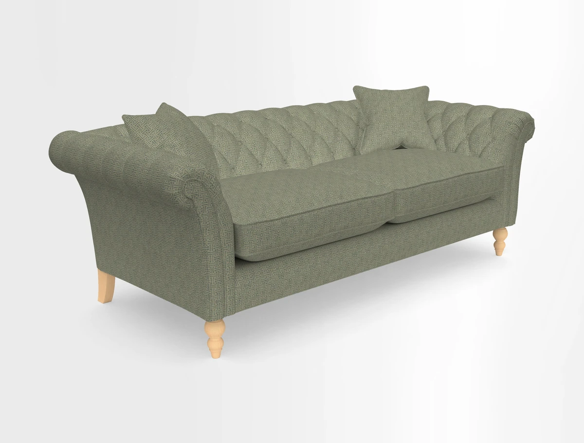 Sudbury 3 Seater Sofa in Linwood Omega Velvet Cognac