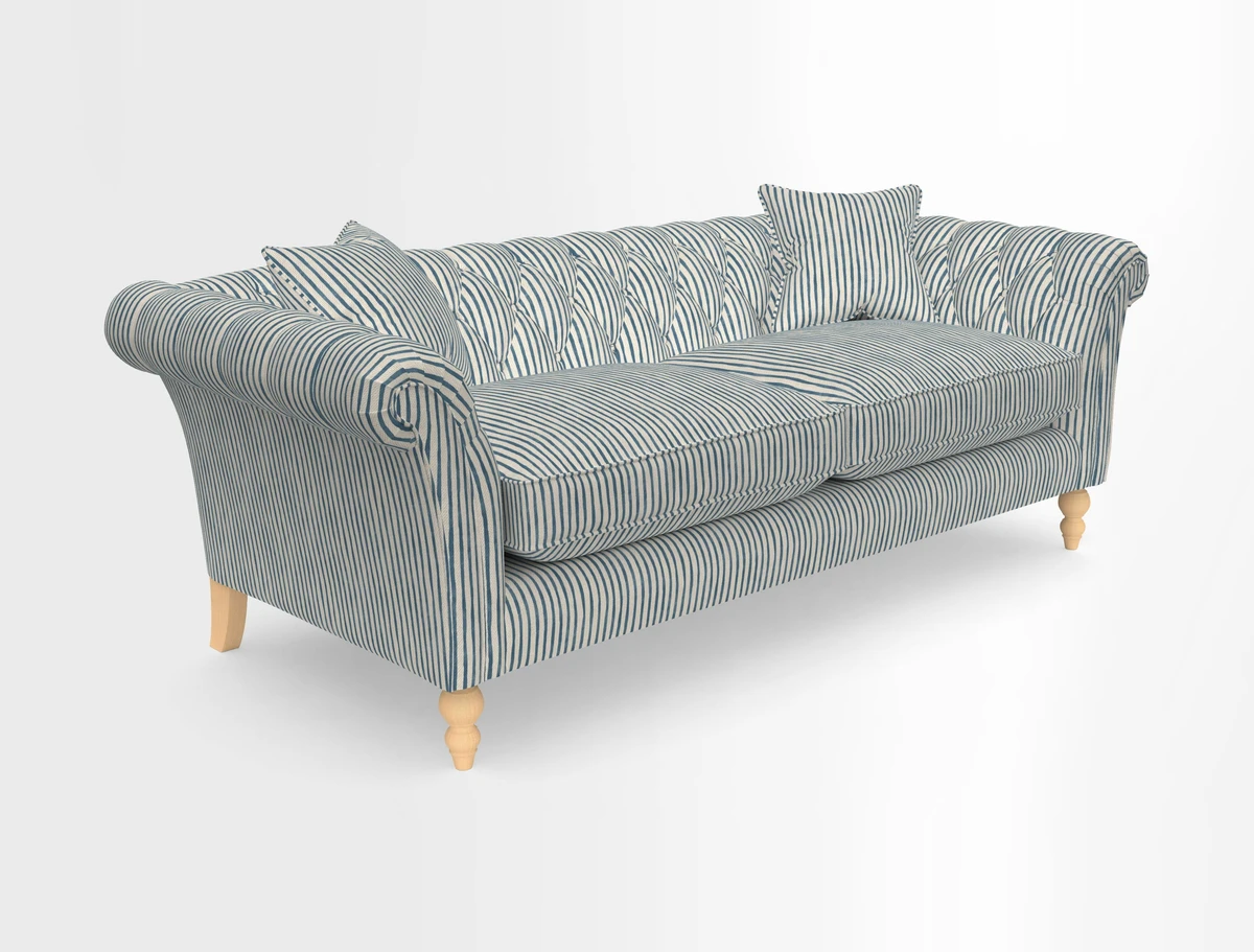 Sudbury 3 Seater Sofa in Linwood Omega Velvet Cognac