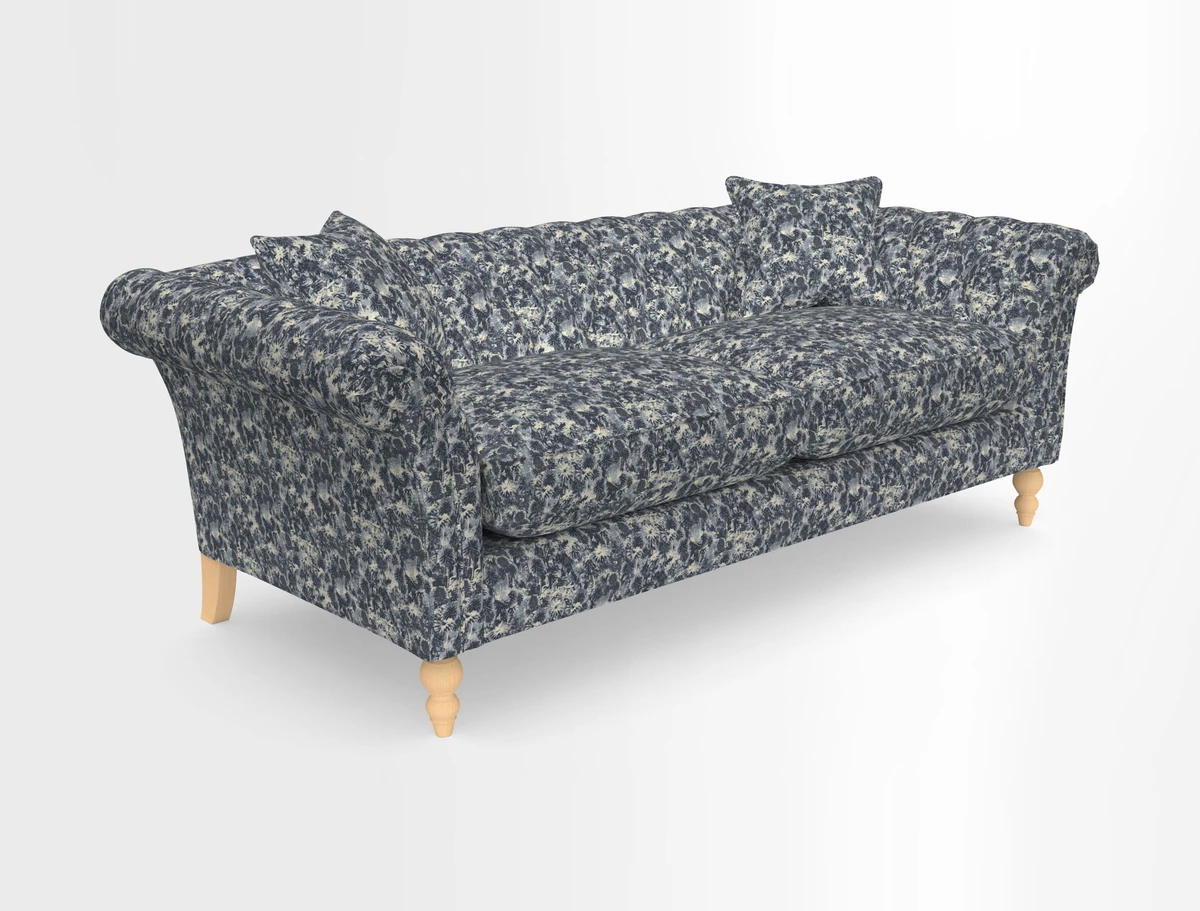 Sudbury 3 Seater Sofa in Linwood Omega Velvet Cognac